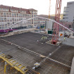 Eindrucksvolle Auslage der Betonpumpe M52.